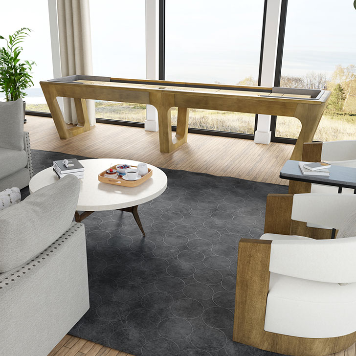 houten shuffleboard/pooltafel met leisteenblad voor clubs